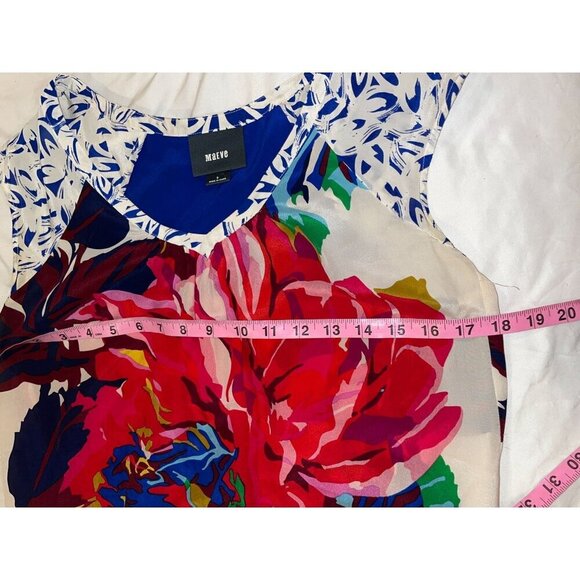 Maeve Anthropologie Multicolour Mixed Boquet Floral Sleeveless Silk Blouse Women - Picture 7 of 10